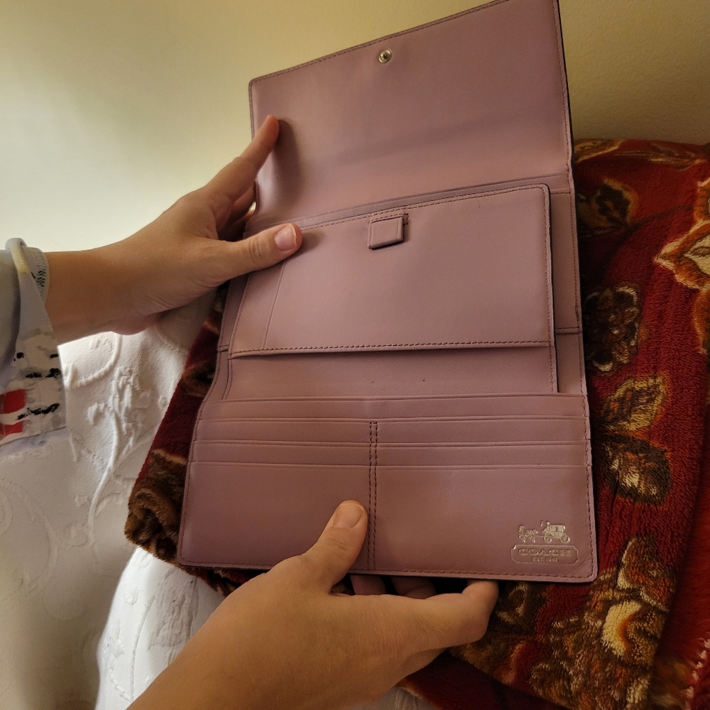 Coach Pebble leather Muti-Color check book wallet. - Picture 7 of 8